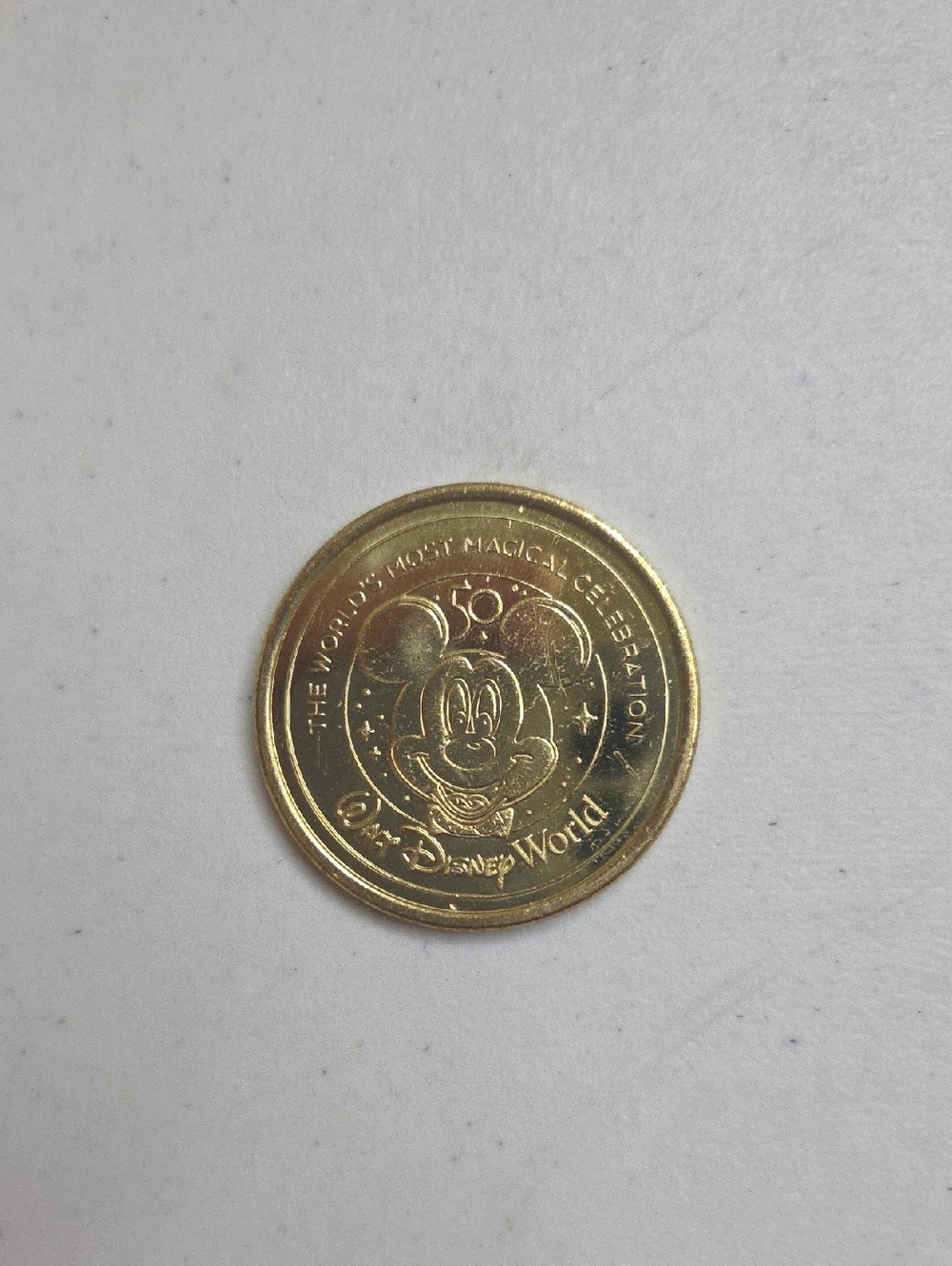 Disney Gold Mickey 50th Celebration Token